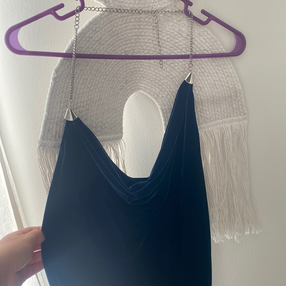 Blue Velvet Dress